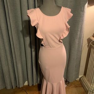 Ruffle back out dress